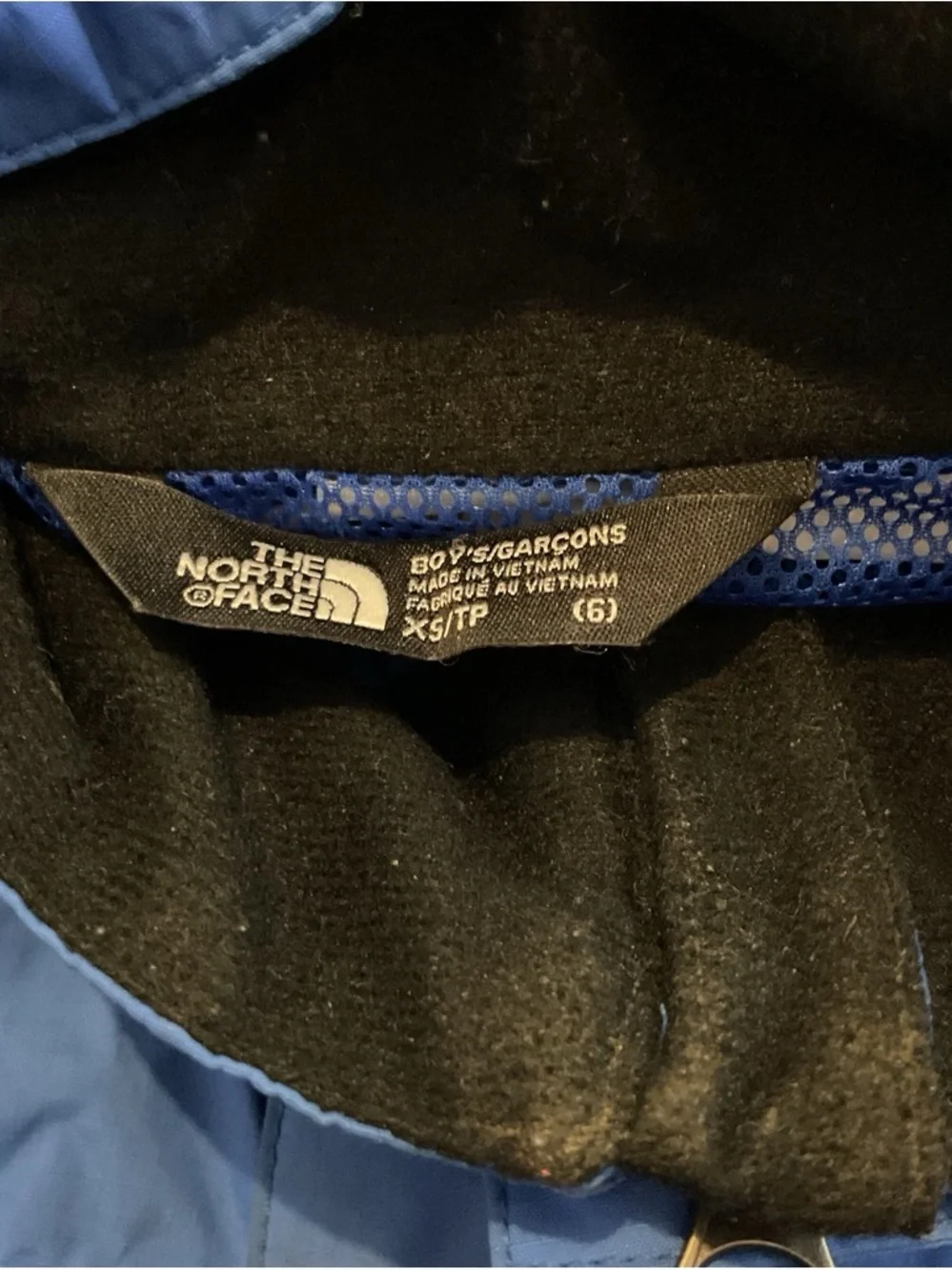 The North Face Blue and Black Kids' Raincoat Hooded Jacket